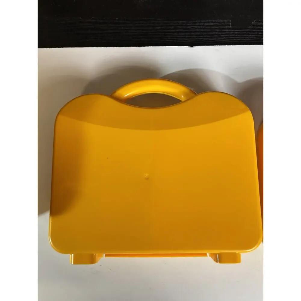 LEGO Set of 2 Storage Carrying Cases Yellow & Orange Adjustable Dividers VG Cond